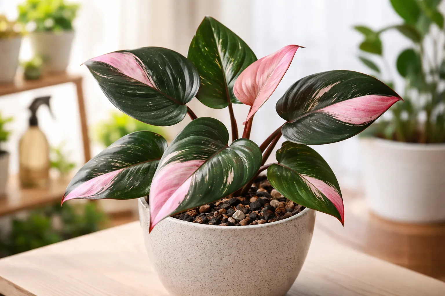 Como aclimatar Philodendron Pink Princess variegata em ambiente interno brasileiro