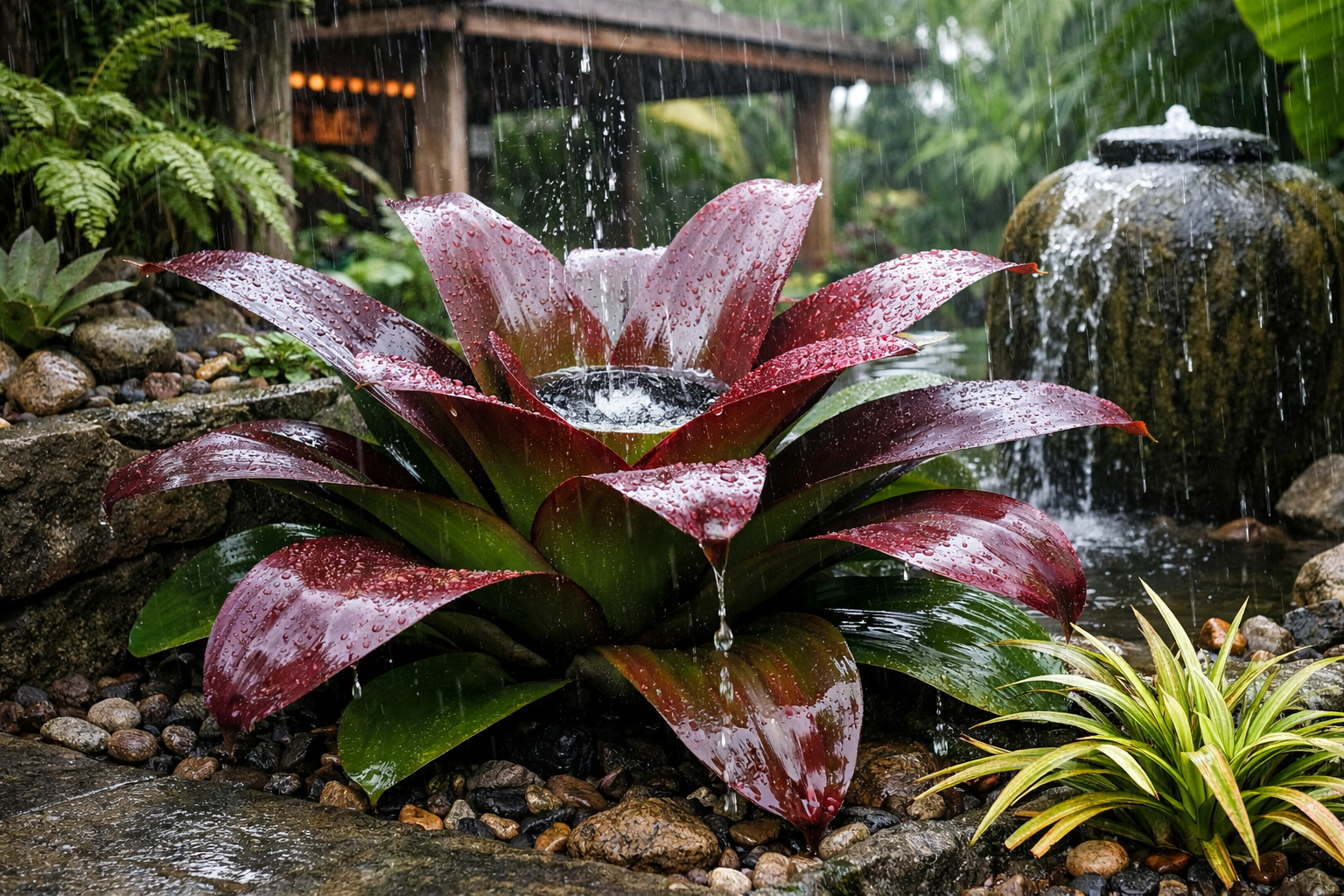 Como proteger Bromélia Imperial ornamental em área externa com chuvas frequentes