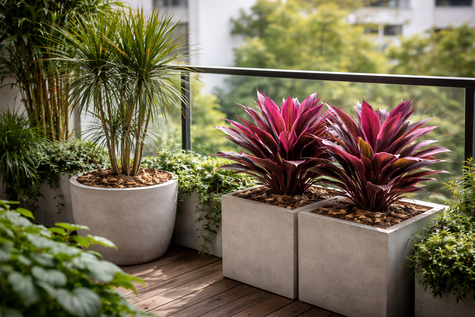 Comparativo: Dracena Marginata vs Cordyline Rubra em varandas com meia sombra