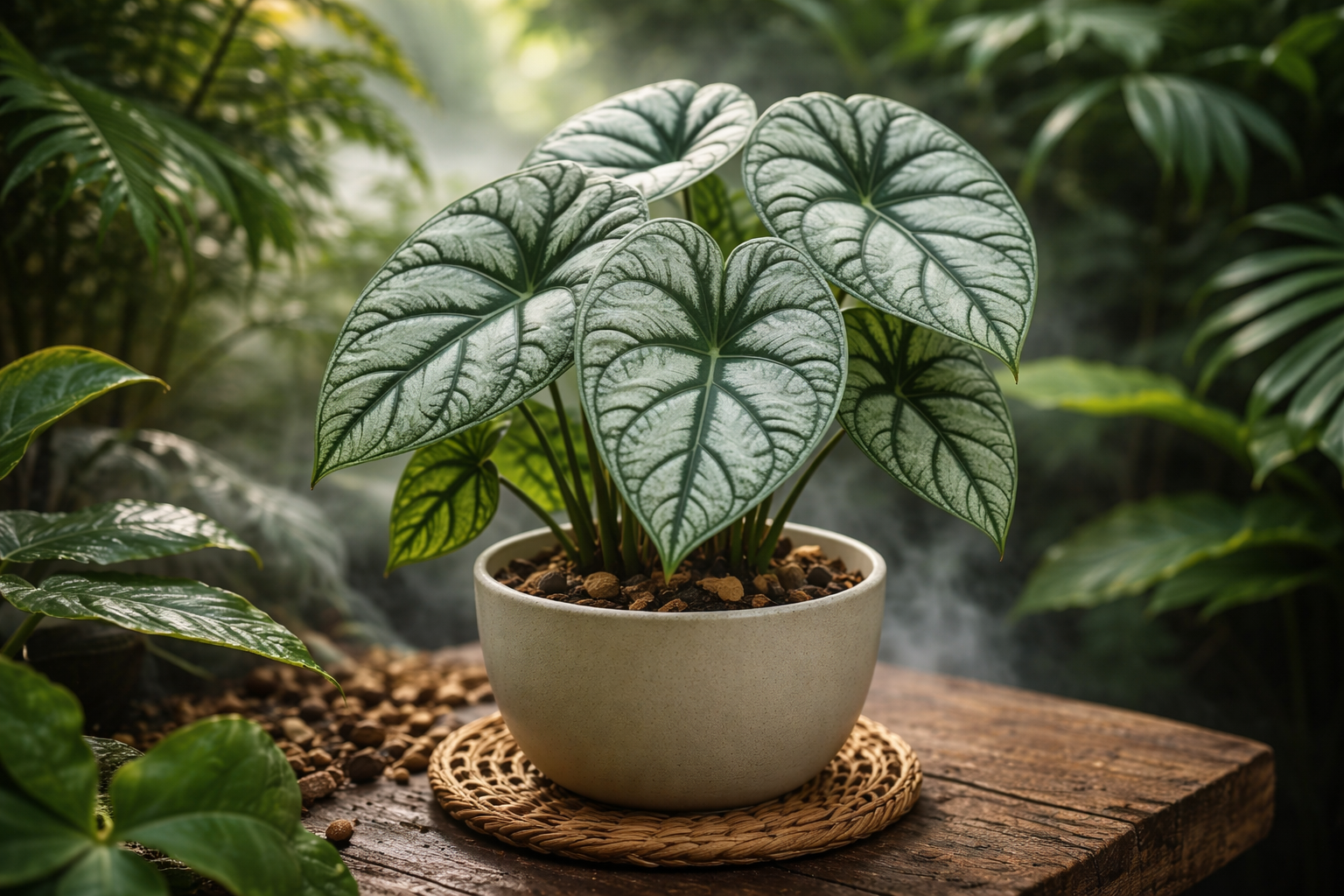 Erros comuns ao cultivar Alocasia Silver Dragon rara em clima tropical brasileiro