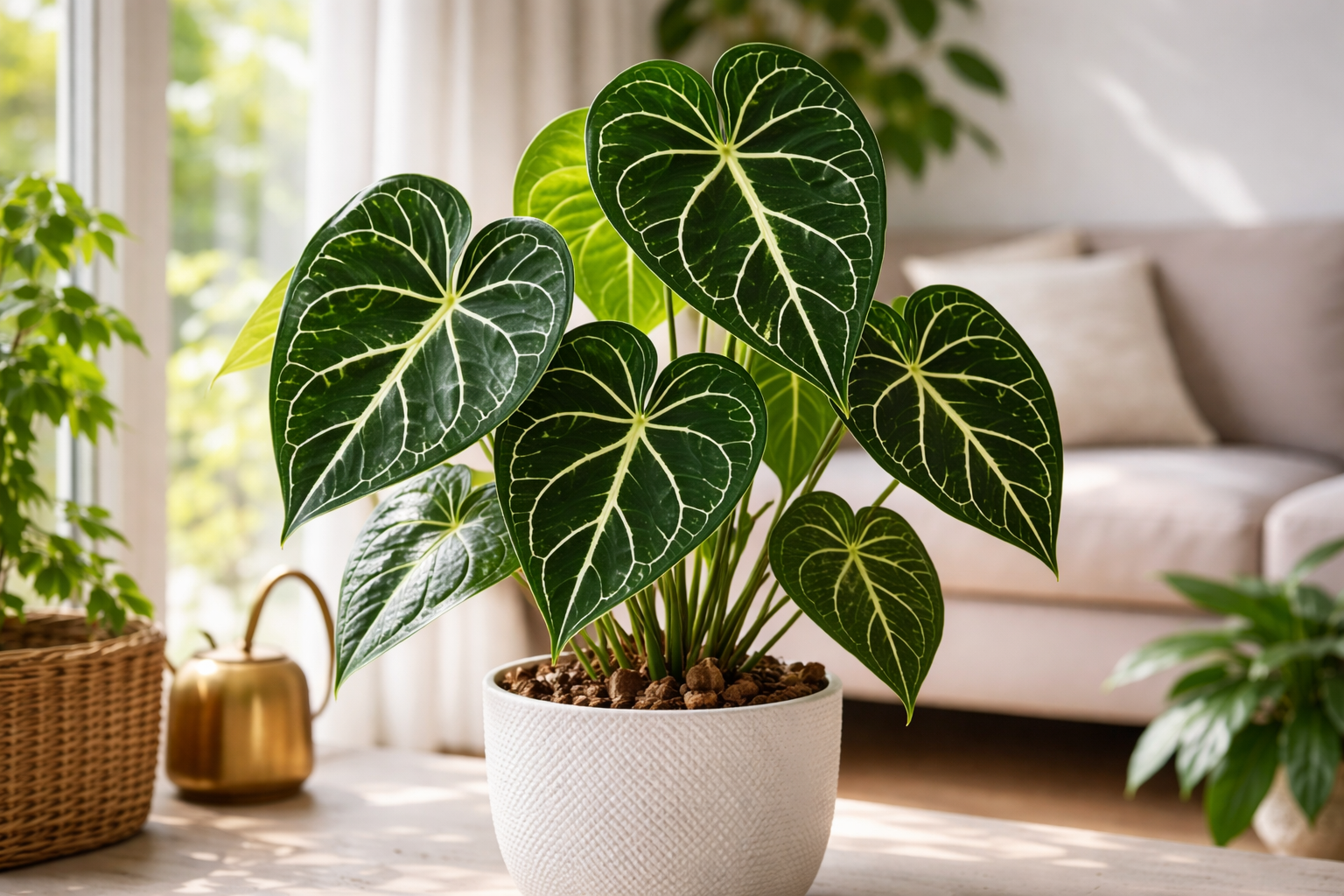 Qual iluminação ideal para Anthurium Clarinervium exótico de coleção em apartamento